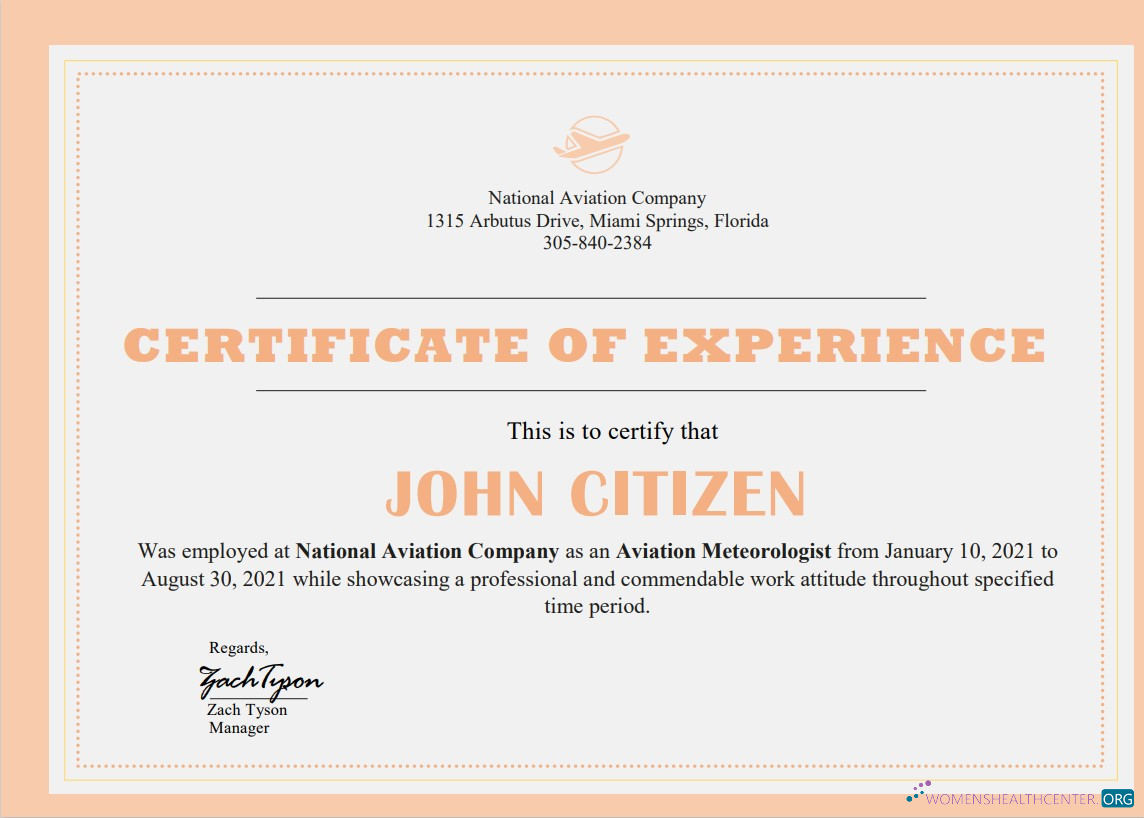 Download USA Company Experience Cert Photoshop template